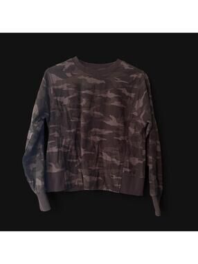 Athleta Black & gray camouflage crewneck sweatshirt size XS